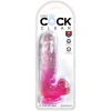 King Cock Clear Realistic Penis with Balls 13.5cm Pink