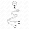Kink Triple Chrome Metal Penis Ring 3.8 Cm to 5 Cm with 26 Cm Metal