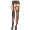 Leg Avenue Back Seam Fishnet Stockings with Garter Black
