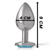 Aluminum Metal Anal Plug Blue Heart Size L