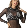 Subblime Leather Harness Bra Necklace Chains