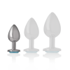Aluminum Metal Anal Plug Blue Heart Size S