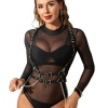 Subblime Leather Harness Straps Chain Details