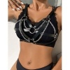 SUBBLIME 953713 Punk Bondage Belt Metal Buckle Black One Size