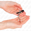 KINK Glass Bead Nipple Clamps Silver 6cm