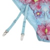 Subblime Bra & Panties with Garter Belt Floral Blue L/XL