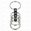 Kink 5 Penis Rings 3.7 Cm to 5 Cm Metal Connected by Leather