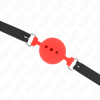 Kink Full Silicone Ball Gag, Size L, 5cm, Red