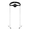 Afbeelding van Bedroom Fantasies - Ball Gag met Tepelklemmen - Zwart
