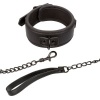 CALEXOTICS Nocturnal Collar & Leash Leather Adjustable Black
