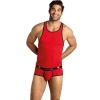 Anais Men Soul Top S - Red & Black Trim