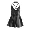 Subblime Black PU Leather Strappy Nightdress L/XL
