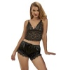 Subblime 953942 Casual Silk Nightgown + Lace Pants Black