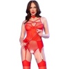 Chilirose CR 4879 Crotchless Bodysuit Red M