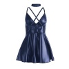 Subblime Blue PU Leather Strappy Nightgown S/M