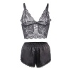 Subblime 953928 Silk Lace Nightgown + Panties Black L/XL