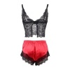 Subblime 953959 Casual Silk Nightgown + Lace Pants Black/Red