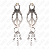 KINK Japanese Clover Nipple Clamps With Chains Silver