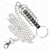Kink 7 Metal Penis Rings 3.8-5cm With Leather Chain 100cm