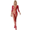 Subblime Fishnet Bodystocking w/ Diamonds Long Sleeve, Red XS/M