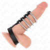 Kink 4 Metal Penis Rings 3.8 Cm Connected with Leather Strap 22 X 1.5