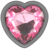 Aluminum Metal Anal Plug Pink Heart Size M