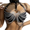 Subblime Leather Chest Harness Big Ring Chains