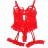 Subblime Teddy with Garter and Lace Detail Red S/M