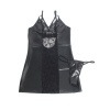 Subblime Leather Dress with Floral Lace Black S/M