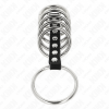 Kink 7 Metal Penis Rings 3.2 Cm to 5 Cm Connected by Leather