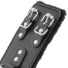Darkness Black Leather Handcuffs Fur Lined