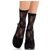Leg Avenue Black Lace Bow Socks