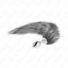 Kink Anal Plug S 7x3cm Synthetic Tail 40cm Grey
