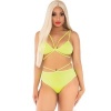Leg Avenue Top & Panties Set Yellow with Straps