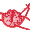 Subblime Heart Print Bra & Thong & Garter Red S/M