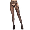 Leg Avenue 1967 Bloom Net Suspender Tights Black