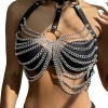 Subblime Leather Chest Harness Big Ring Chains