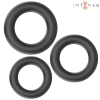 Intense Hugh 3 Basic Silicone Penis Rings Black Set
