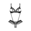 Afbeelding van Obsessive - Carrola Crotchless Teddy - Zwart
