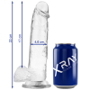 X Ray Clear Dildo With Balls 22 CM