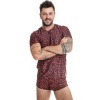 Anais Men Tribal T-Shirt L - Red Animal Print
