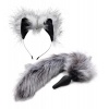 Afbeelding van TAILZ - Grey Wolf Staartplug & Oorenset