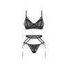 Afbeelding van Obsessive – Euridia Lingerie Set 3-pcs – Zwart