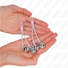 KINK - Luminous Skull Nipple Clamps With Ring Bells Adjustable Pink...