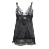 Subblime Babydoll Floral Print Chest Black S/M