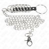 Kink 7 Metal Penis Rings 3.8-5cm With Leather Chain 100cm