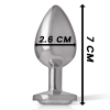 White Heart Aluminum Metal Anal Plug Size S