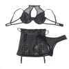 Subblime Leather Bra & Skirt Set Black S/M
