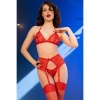 Chilirose CR 4848 Red Lace Bra Set L