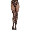 LEG AVENUE Dahlia Lace Stockings With Net Detail Black
